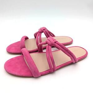 Stuart Weitzman Twist Knot Slip-On Flat Sandal Women's Peonia Size US7 EU38